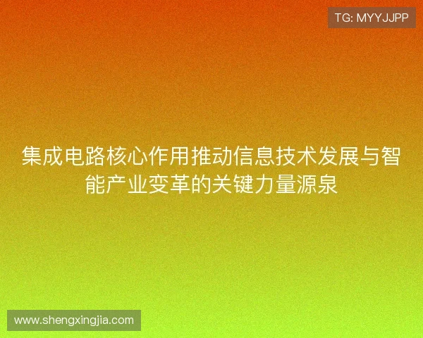集成电路核心作用推动信息技术发展与智能产业变革的关键力量源泉